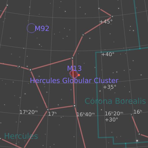 A chart showing the featured image's location relative to the constellations