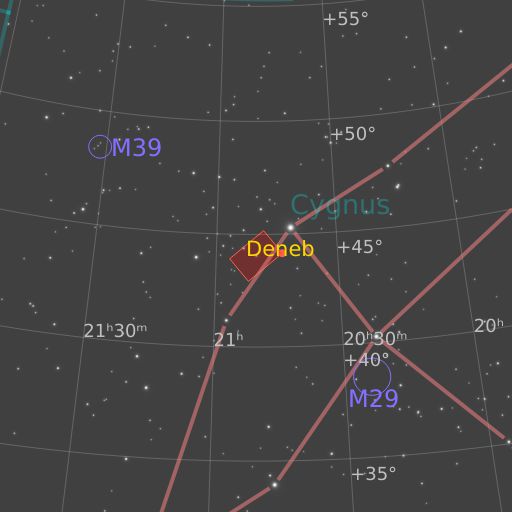 A chart showing the featured image's location relative to the constellations