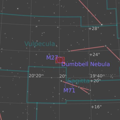 A chart showing the featured image's location relative to the constellations