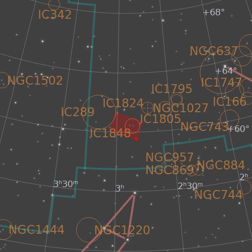 A chart showing the featured image's location relative to the constellations