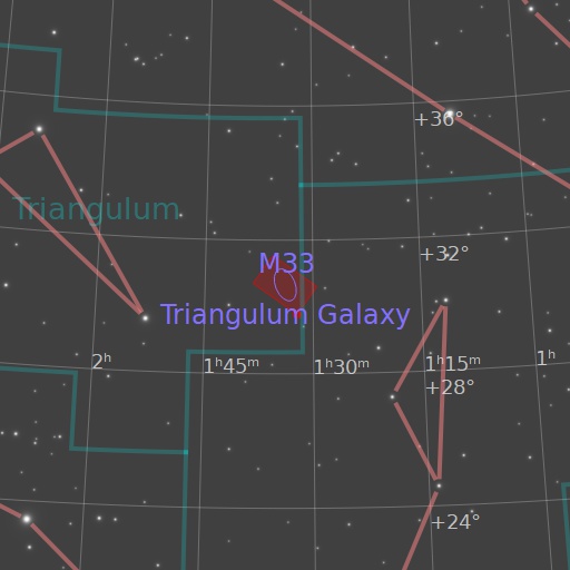 A chart showing the featured image's location relative to the constellations