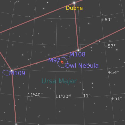 A chart showing the featured image's location relative to the constellations