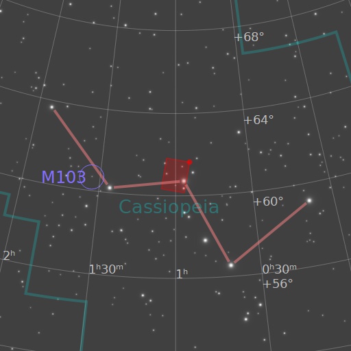 A chart showing the featured image's location relative to the constellations